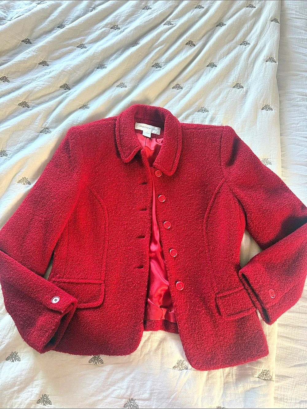 Jones New York Red Pea Coat Size 10